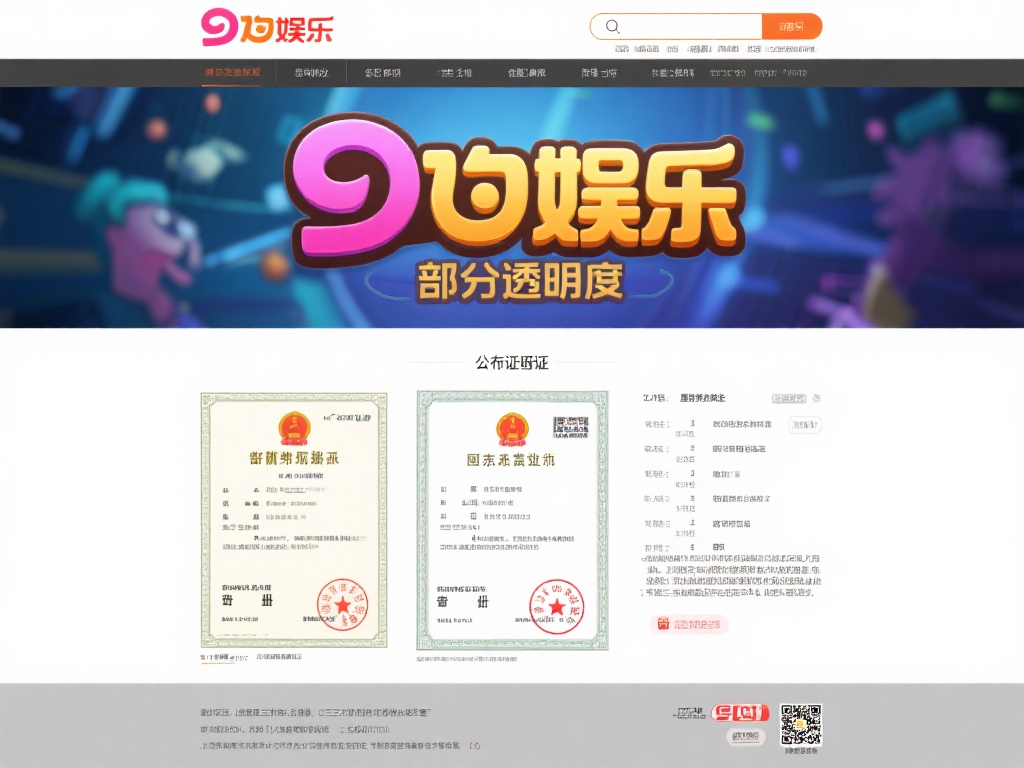 此外，九游娱乐的官网上公开了部分资质信息，这在一定
